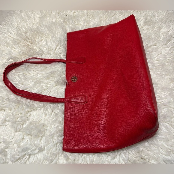 Tory Burch Brody Liberty Red Leather Tote - Picture 8 of 14